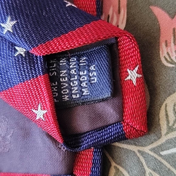 NWT Brooks Brothers Red and Blue Striped Star Tie - Picture 3 of 5
